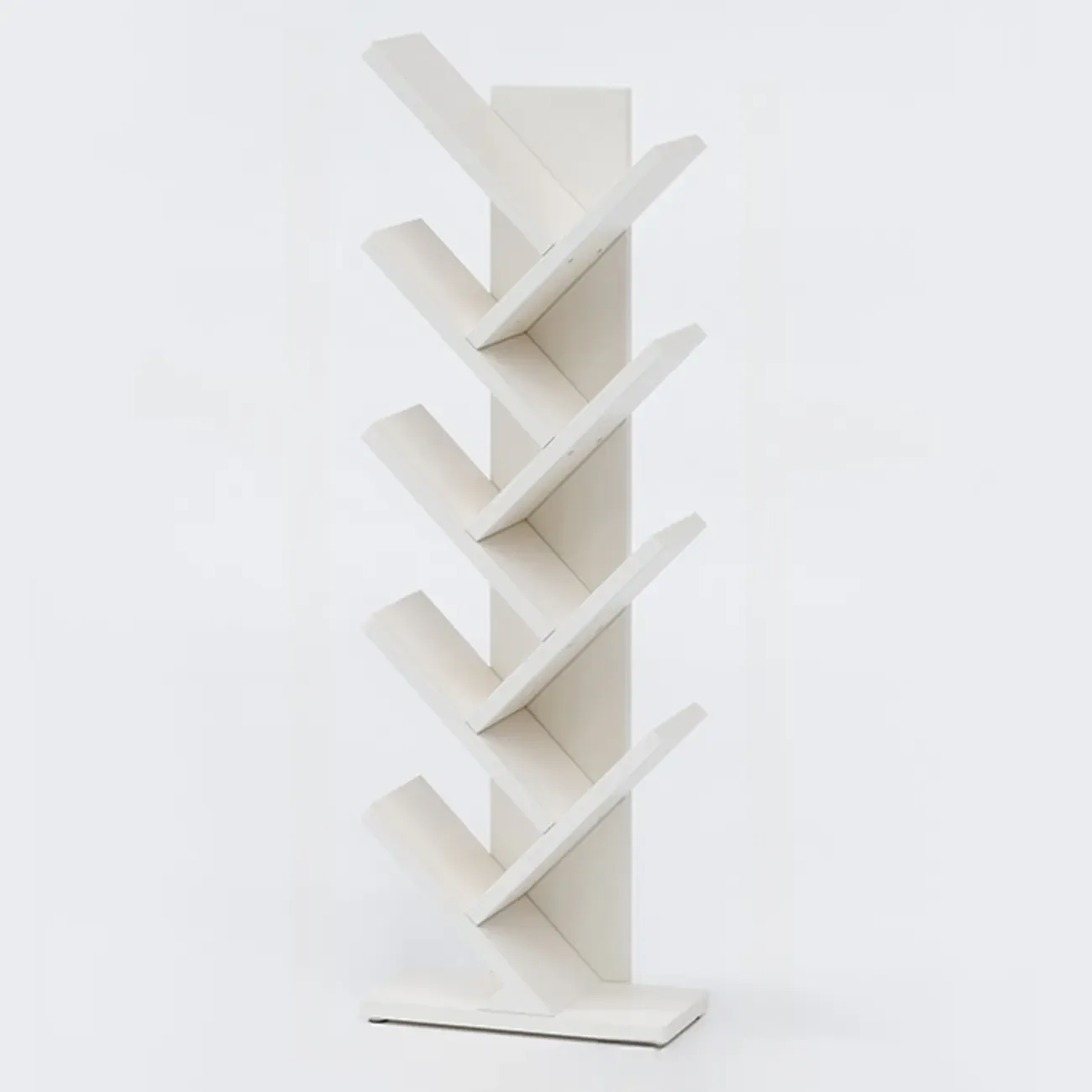 Black Wood Tree-Shaped Vertical Display Bookcase