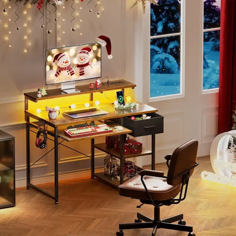 40 Inch Office Desk with Power Outlets