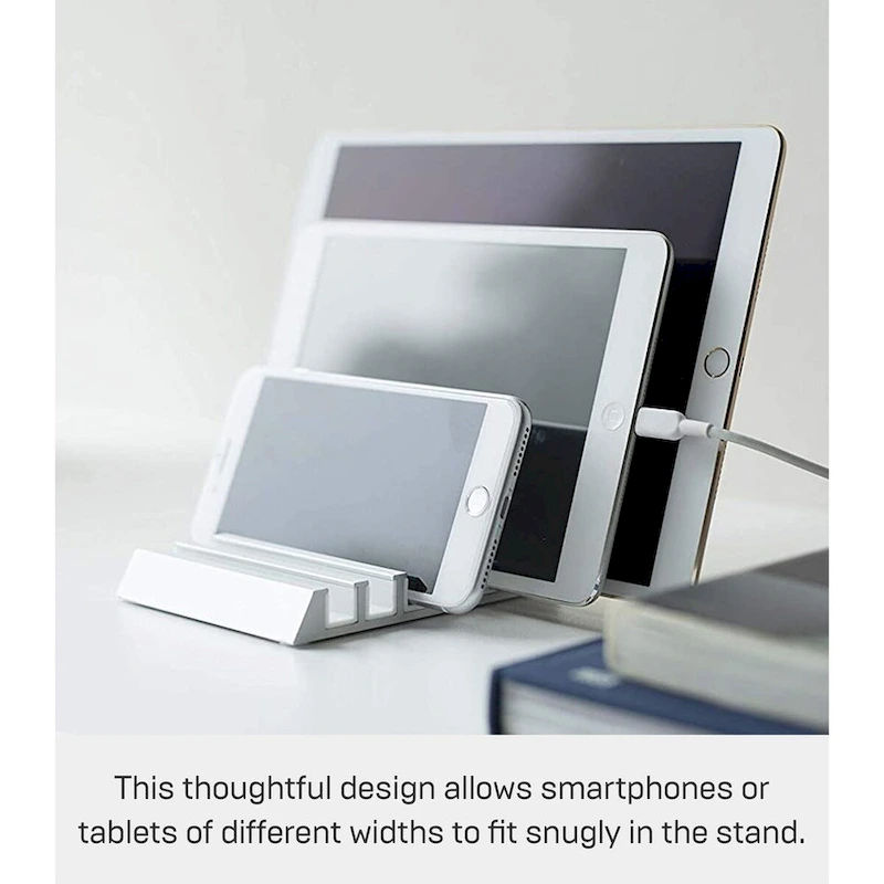 Yamazaki Home Phone and Tablet Stand - Aluminum, Aluminum - L 5.12 x W 3.94 x H 0.71 inches