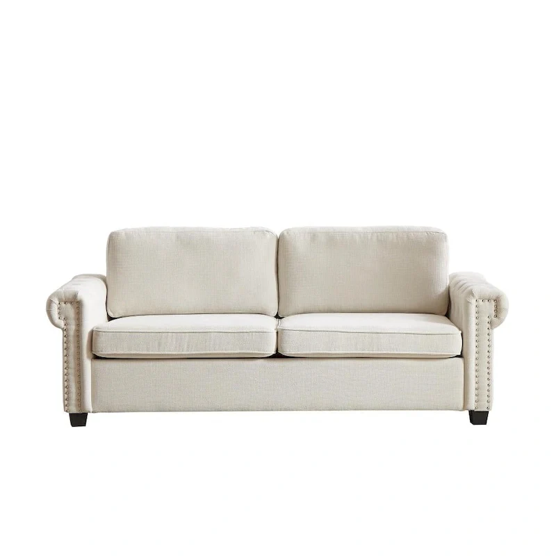 83.8 Convertible 2-in-1 Pullout Polyester Sleeper Sofa Bed