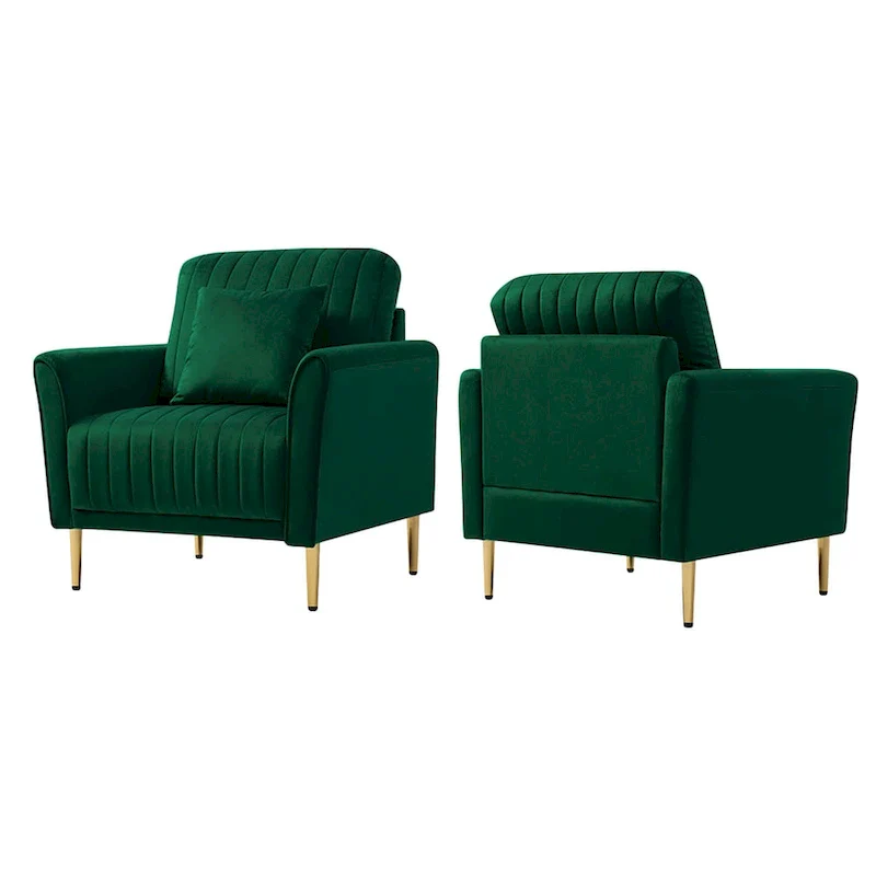 Velvet Accent Chair Living Room Chair Set of 2