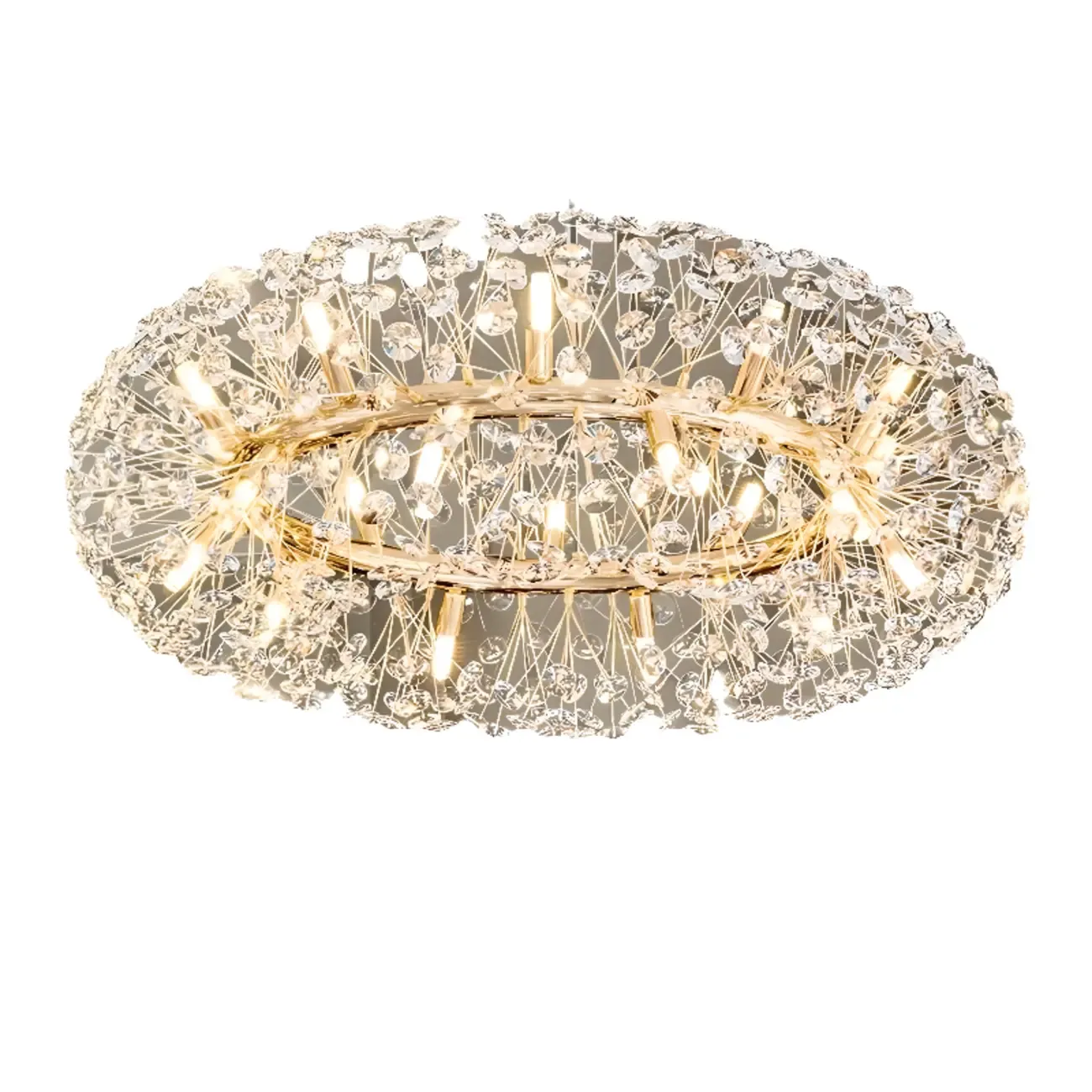 Luxury Crystal Round Chandelier with Geometric Design