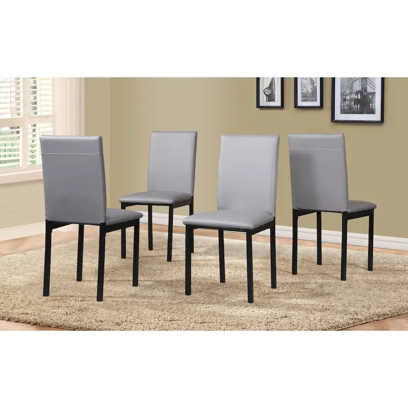 Modern 5-Piece Dining Set with Rectangular Table & 4 High Back Chairs