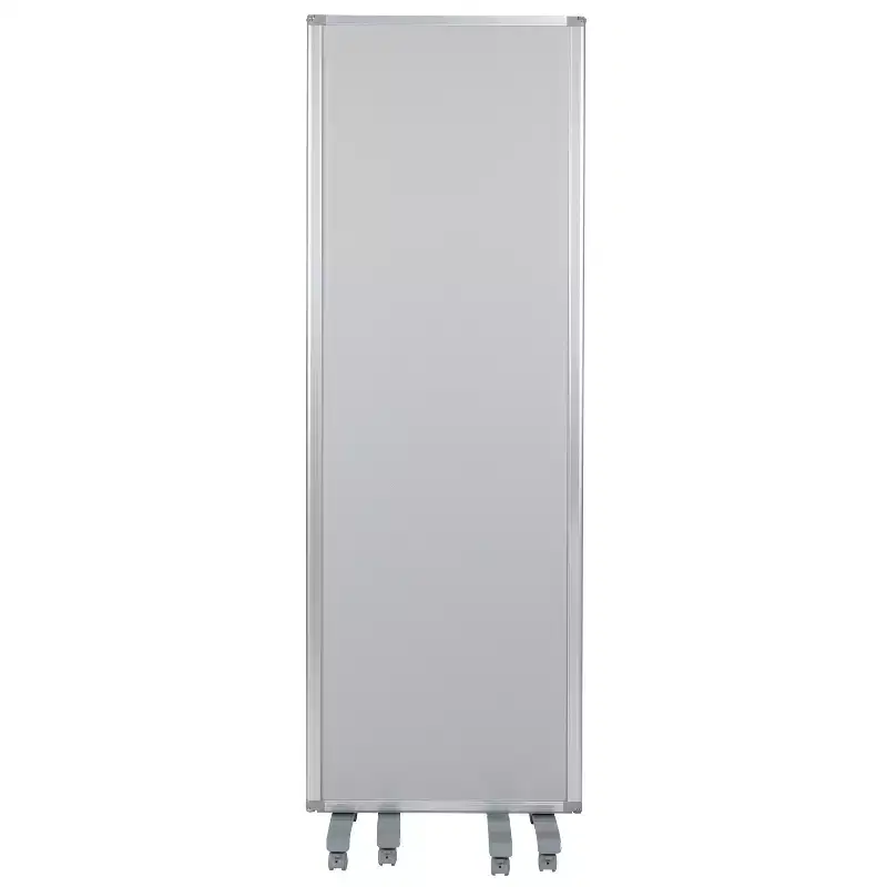 Flash Furniture Double Sided Mobile Magnetic Whiteboard/Cloth Partition with Lockable Casters, 72H x 24W (3 sections included)