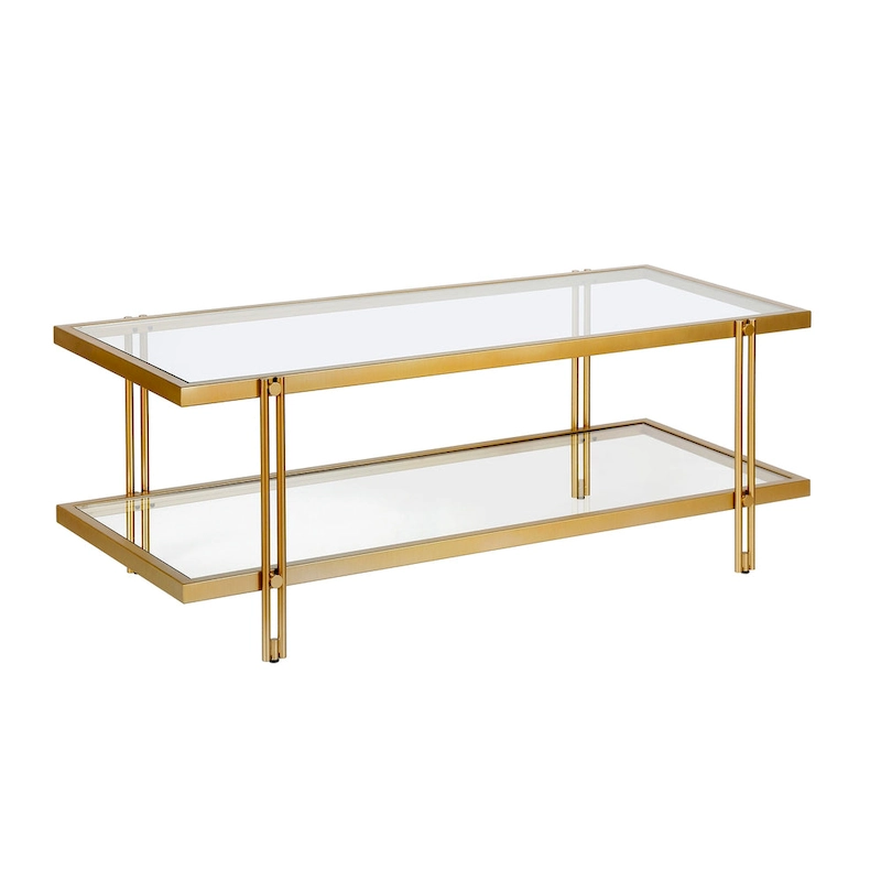Inez Modern Steel and Glass Coffee Table