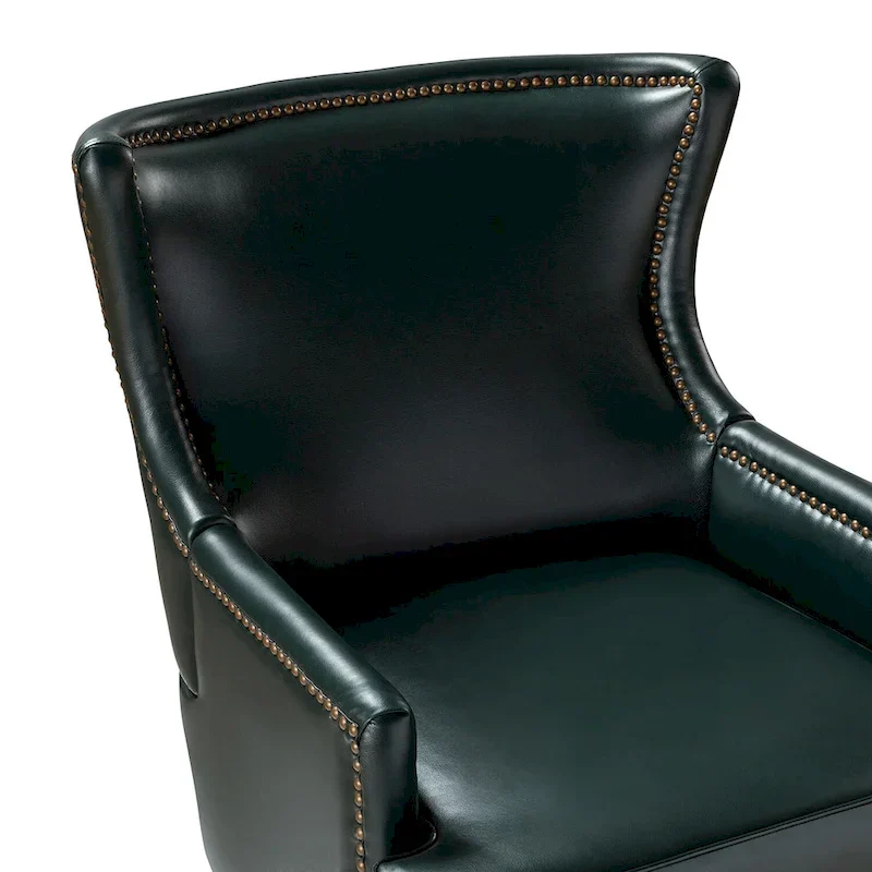 Angeles Mid-century Modern Ergonomic Vegan Leather Armchair with Wingback Set of 2 by HULALA HOME