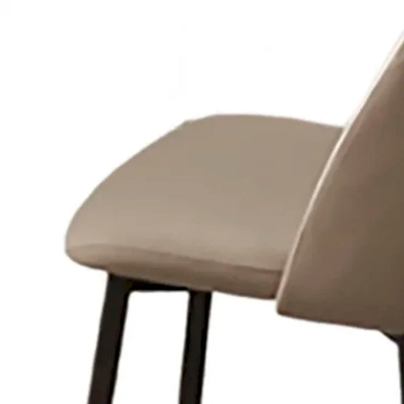 22-Inch Dining Chairs (Set of 2) — Beige Faux Leather, Armless with Open Back