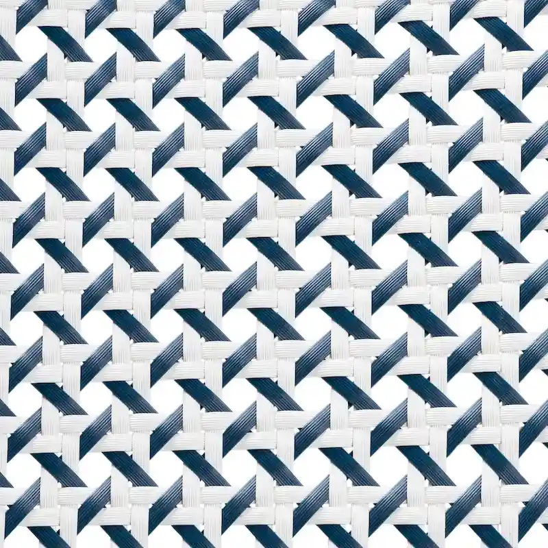 Luciana Modern French Blue and White Weaving Natural Rattan Bistro Chair