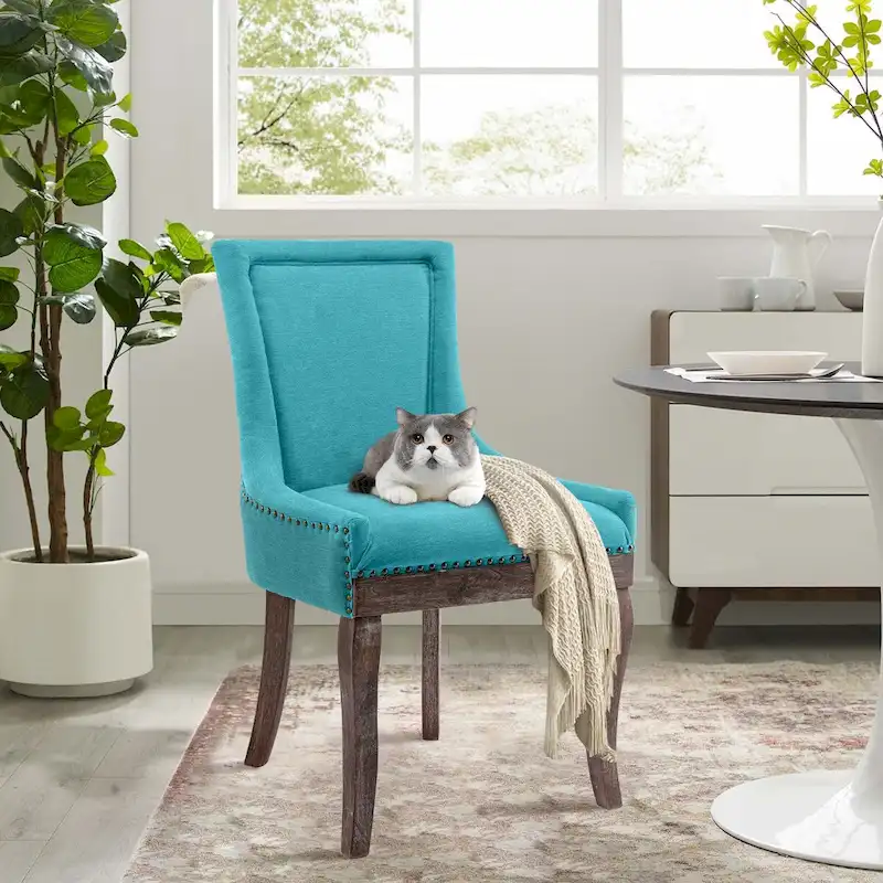 Traditional Tufted Ultra Upholstered Wingback Dining Chair Set of 6