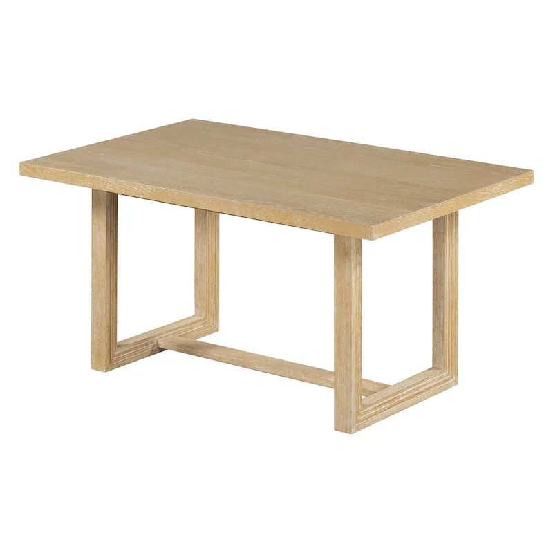 6 Piece Dining Table Chair Set, Wooden Kitchen Furniture Set with Acacia Wood Rectangular Table, 4 Chairs and 1 Bench