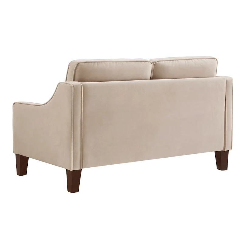 Modern Upholstered Sofa with Removable Cushions and Scooped Arms