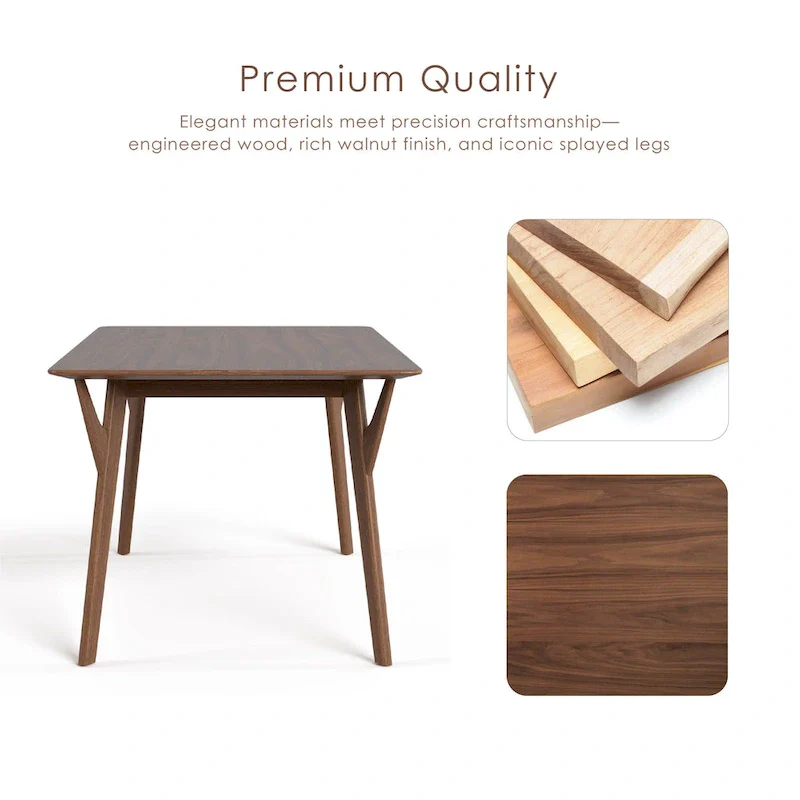 Furniture of America Beck Mid-century 7-Piece Wood Dining Table Set