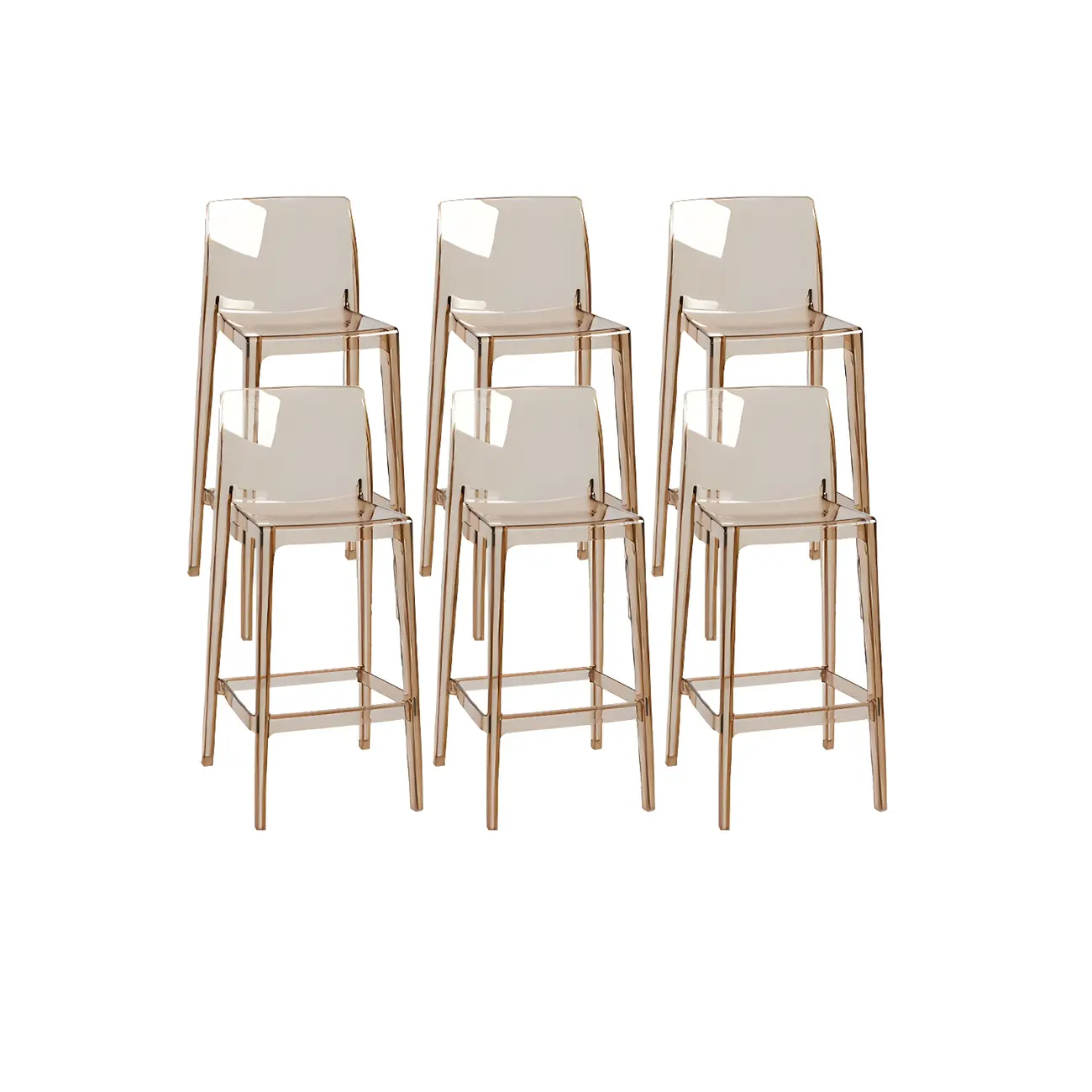 Modern Acrylic Transparent Stylish Rectangle Bar Stool