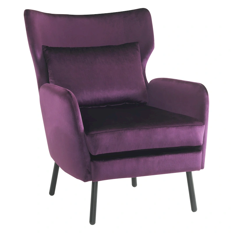 Stylish Wing Back Velvet Accent Chair by Christopher Knight Home
