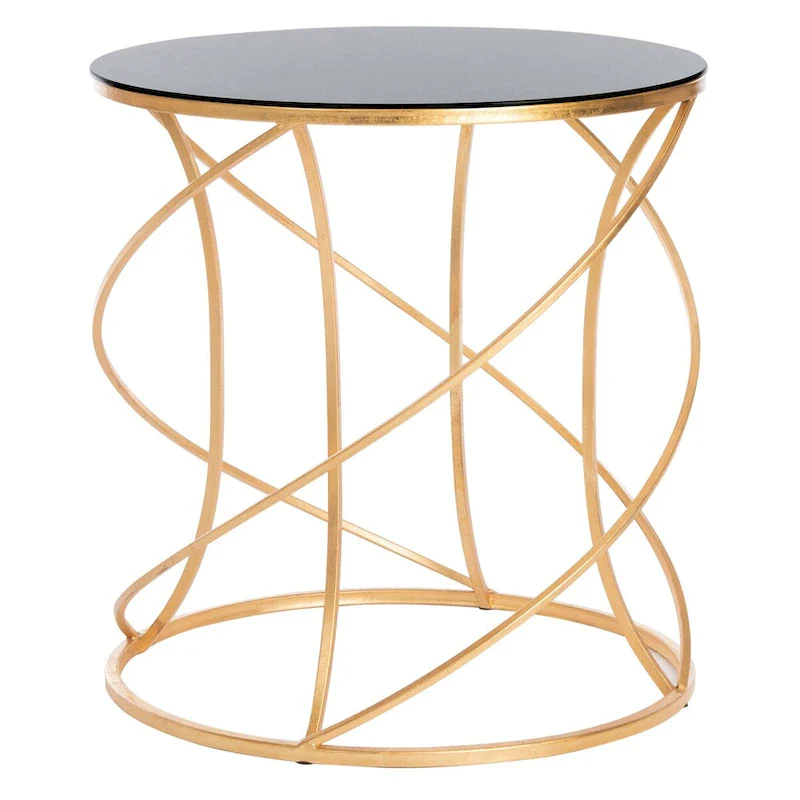 Gold/ White Top Accent Table - 20 x 20 x 21.2 - 20Wx20Dx21H