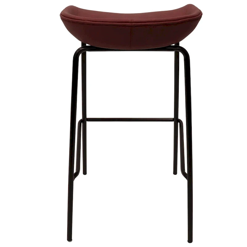 Leather Barstool with Powder-Coated Iron Frame Set of 2 Servos Series