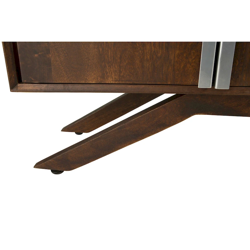 Modena Mid-Century Modern 59 Wide Solid Wood Walnut TV Stand