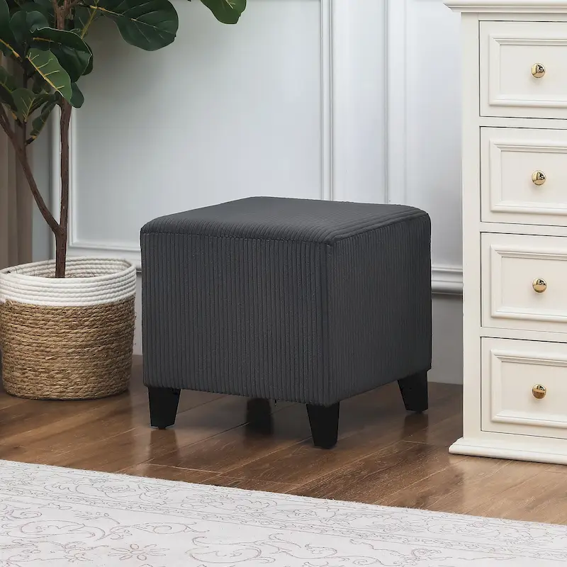 Adeco Simple British Style Passionate Cube Ottoman Footstool
