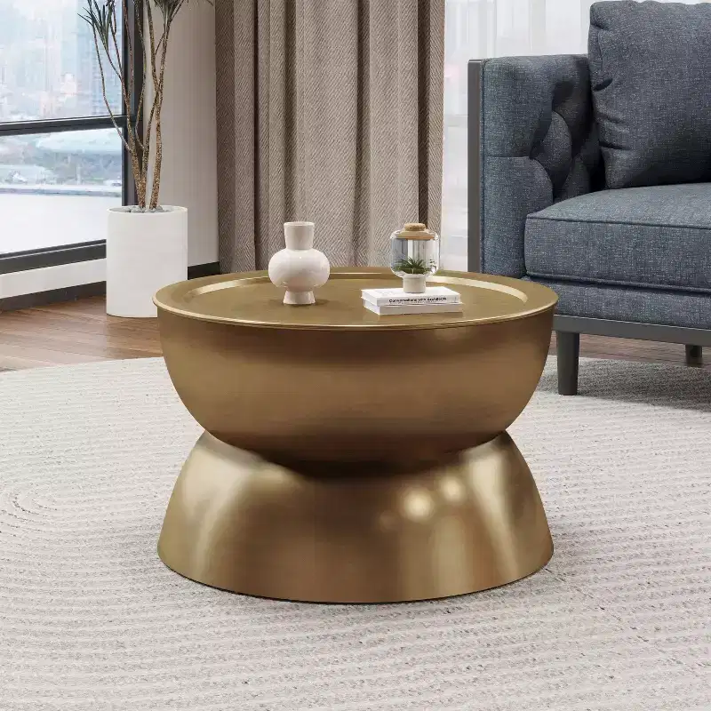 GDFStudio Sparling Modern Iron Hourglass Coffee Table