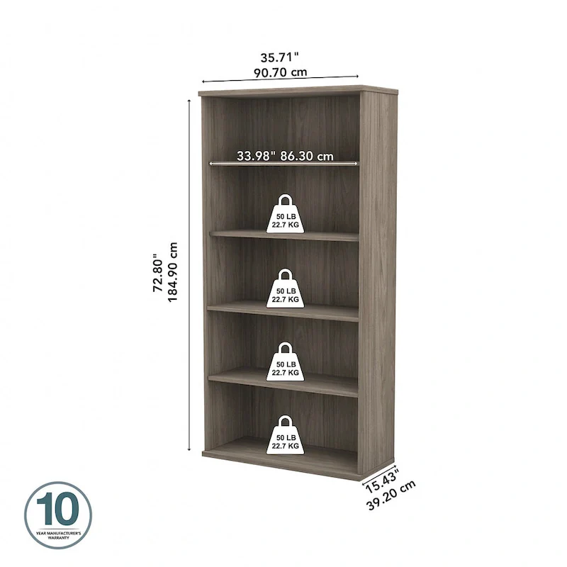 Hybrid Tall 5 Shelf Bookcase by Bush Business Furniture
