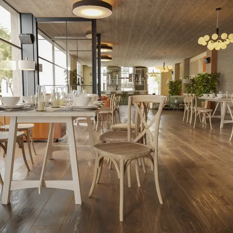 Modern Solid Wood Stacking Cross Back Dining Chairs (Set of 2)