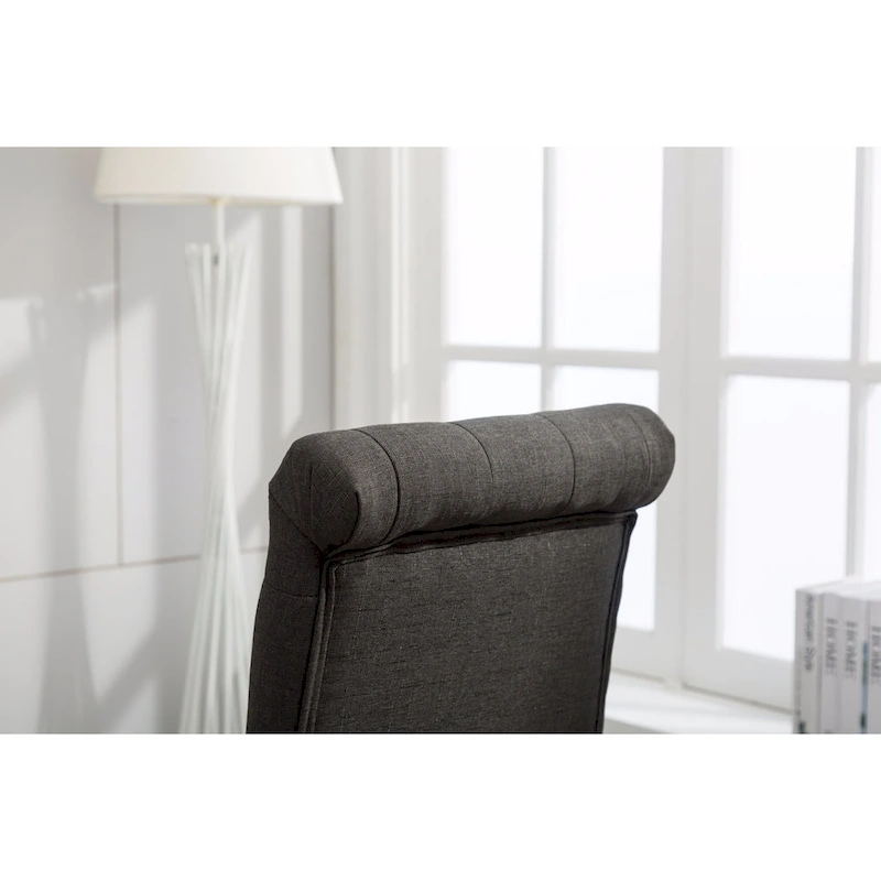 Roundhill Furniture Siena Counter Height Button Tufted Back Solid Wood Stools, Set of 2