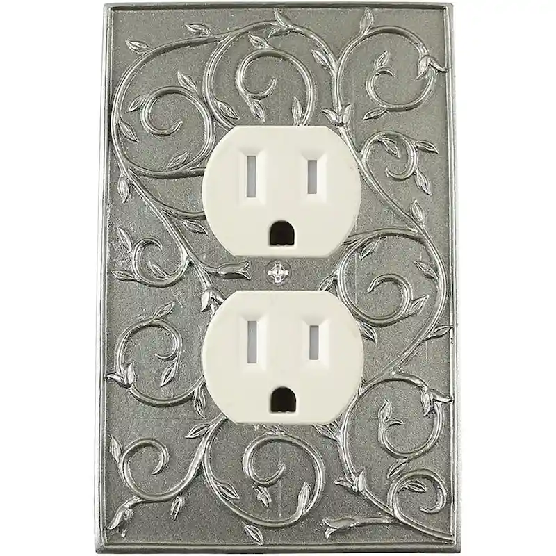 Meriville French Scroll Electrical Outlet Wall Plate Cover, Hand Painted