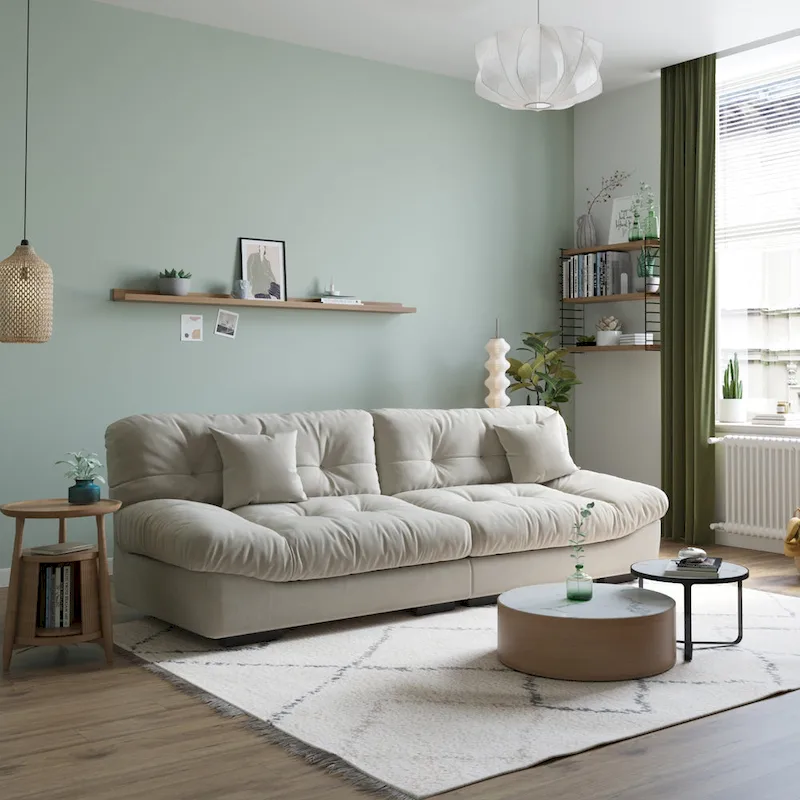 105 Minimalism Cloud Sofa Loveseat with Two Pillow