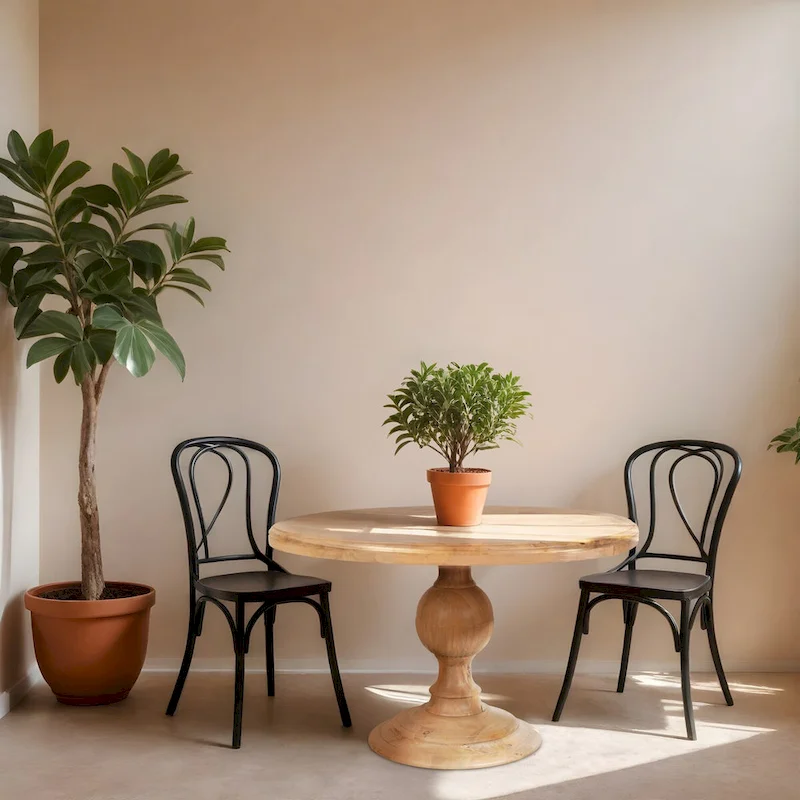 48-Inch Round Dining Table with Pedestal Base