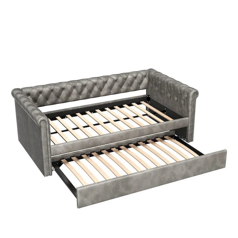 Christopher Knight Home - Augusta Velvet Upholstered Tufted Daybed with Trundle Design