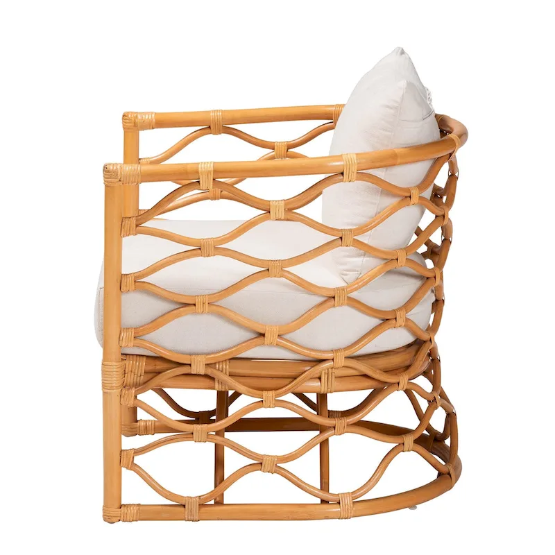 Acelynn Bohemian Light Honey Rattan Arm Chair