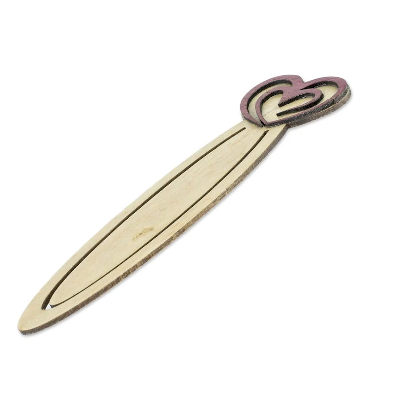 Happy Heartbeats Recycled Teak Wood Bookmark