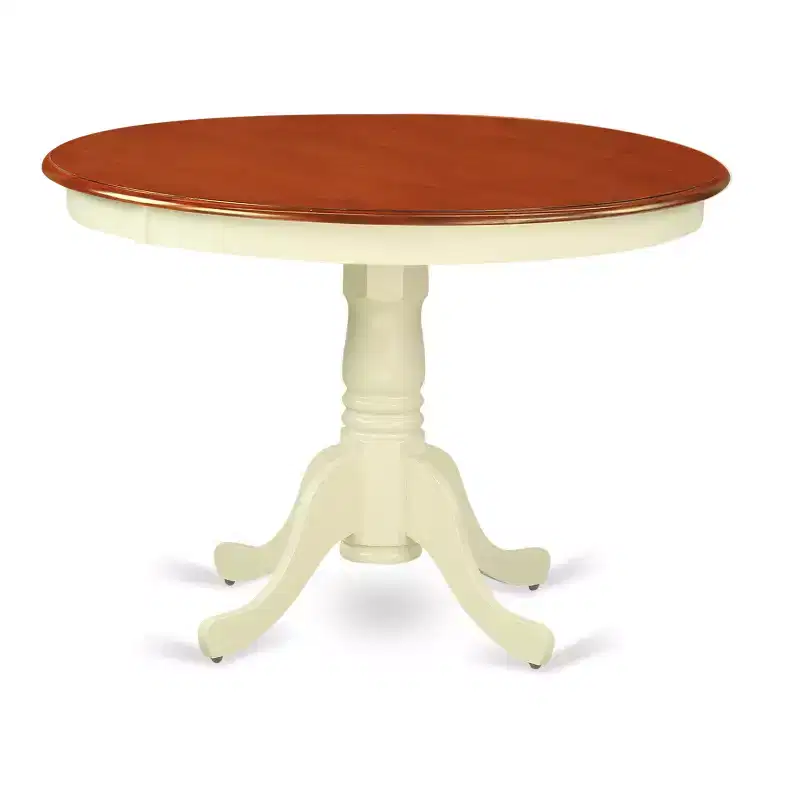 HomeStock Table 42 diameter Round Table, Black/Cherry
