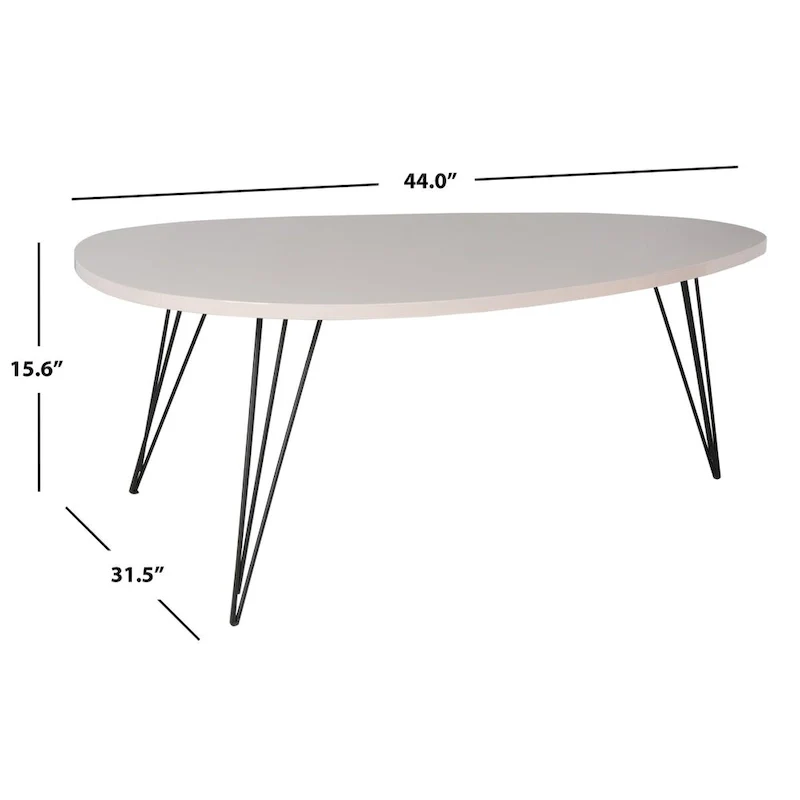 SAFAVIEH Louann Oak Finish/ Black Coffee Table - 44 x 31.5 x 15.6 - 44Wx32Dx16H