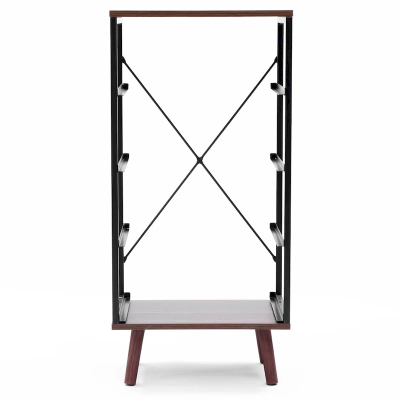 Black Manufactured Wood 4-Drawer Accent Chest with Brown Accents