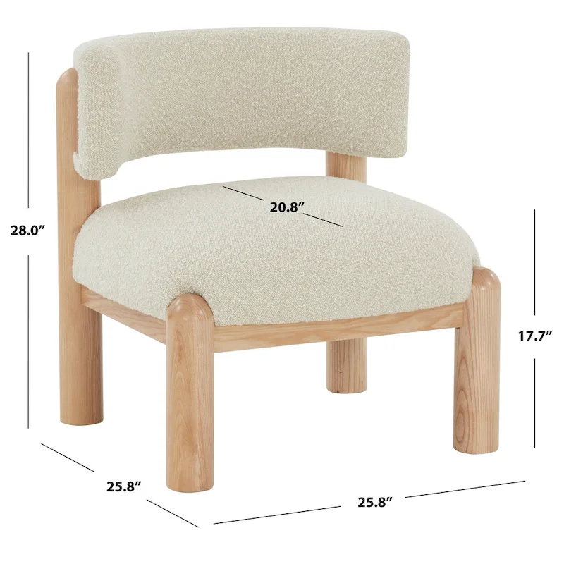 Faux Shearling Accent Chair - 26 In. W x 26 In. D x 28 In. H