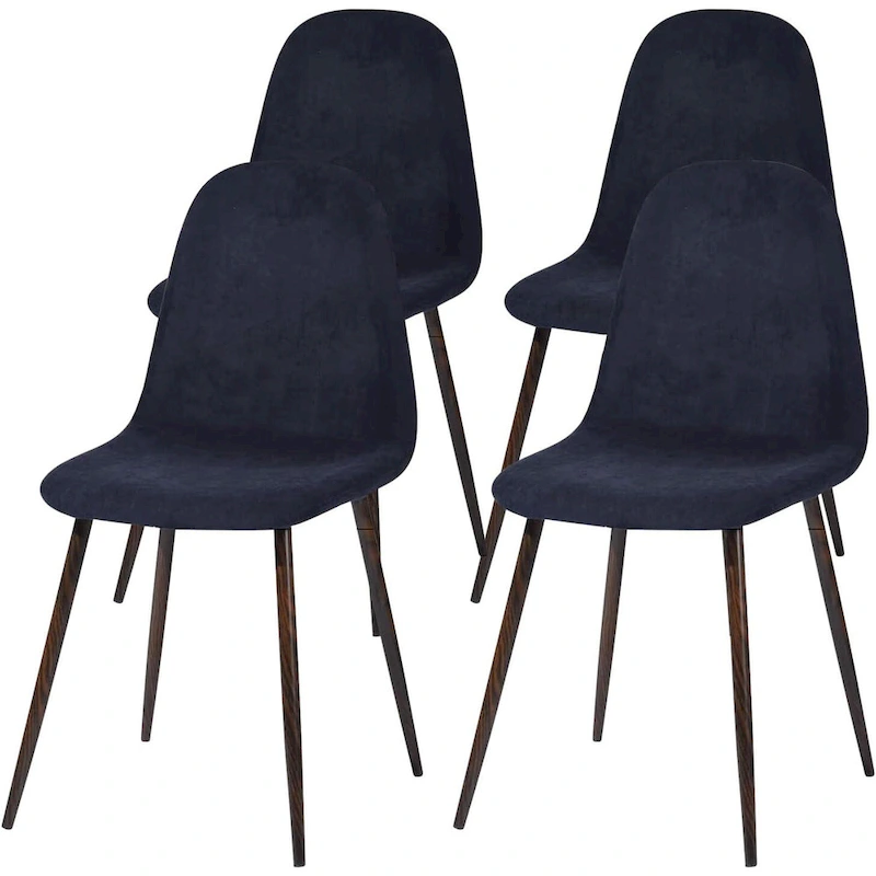 HomyLin Dining Chair Set of 4 Upholstered Fabric Low Back Armless