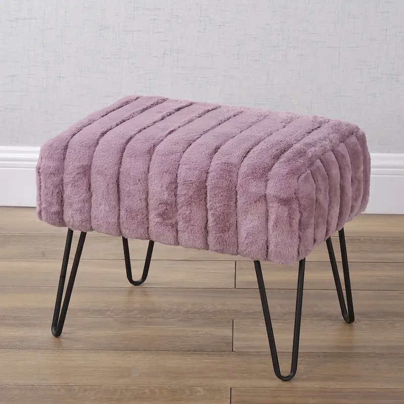 Serenta SuperMink Fauxfur Ottoman Bench