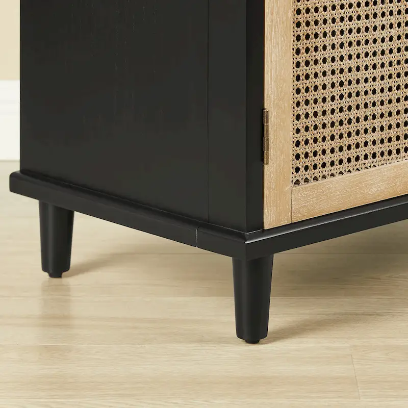 Art Leon Woven Rattan Wicker Accent Cabinet