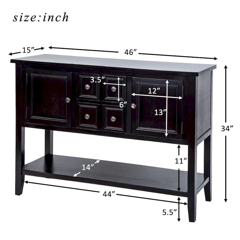 GZMR Cambridge Series Buffet Sideboard Console Table Retro Design