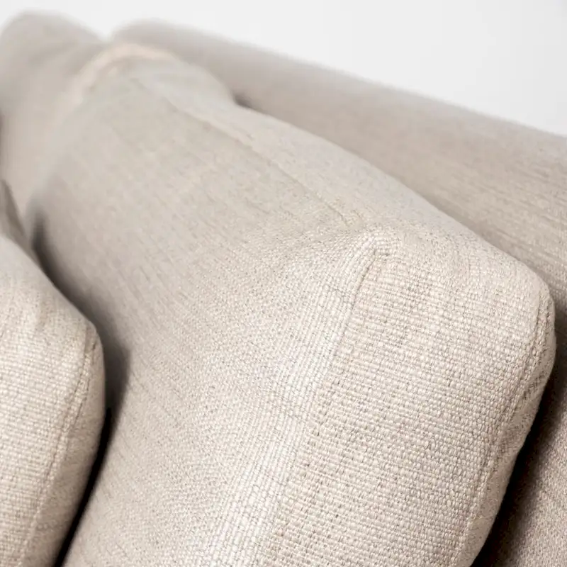 Denly Beige Fabric Slipcover w/ Double Stacked Back Cushions Sofa - 92.5W x 38.2D x 34.5H