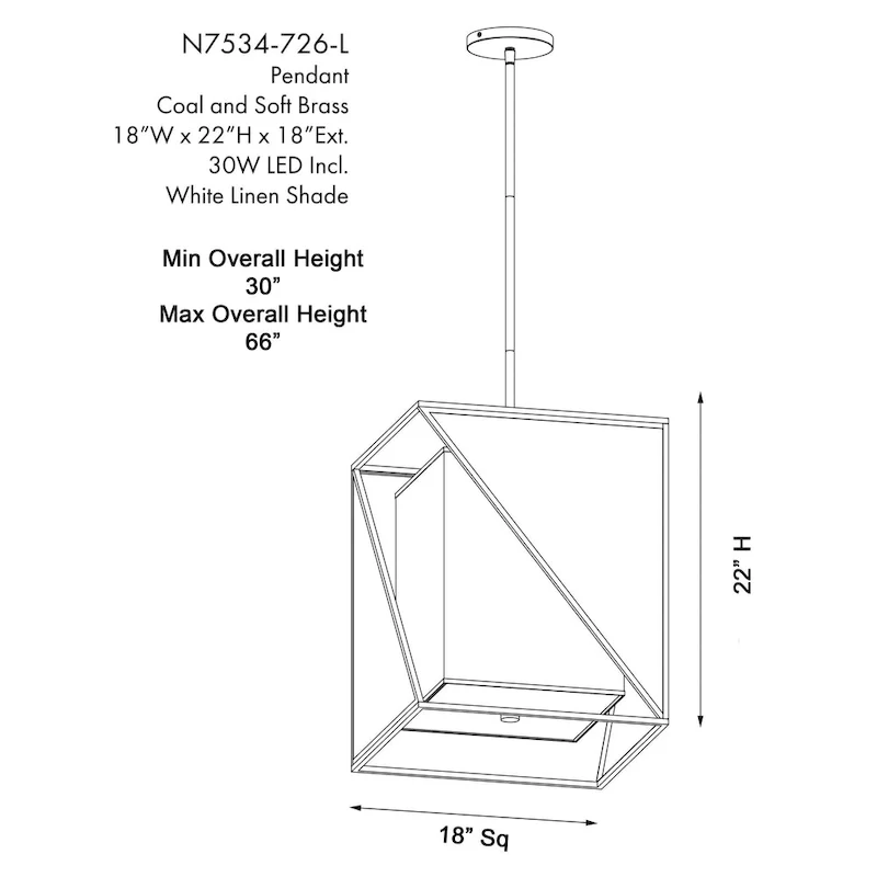 Metropolitan Aspect White Coal and Soft Brass LED Lights Pendant