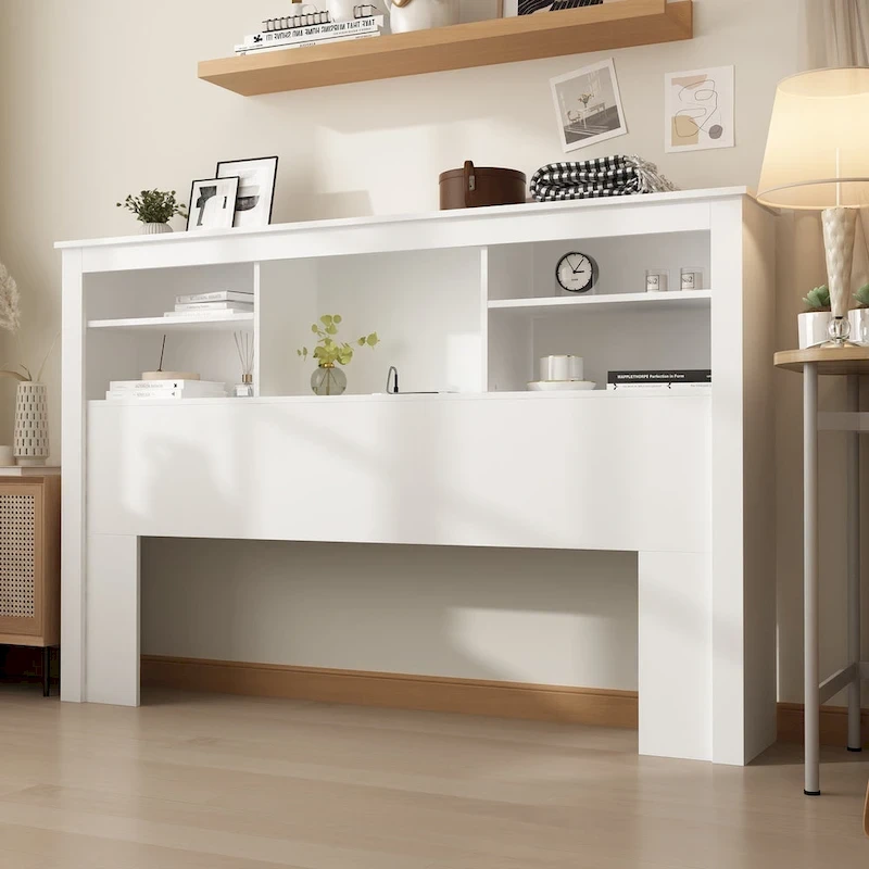 65 W Timechee Wooden Bookcase Headboard With Light