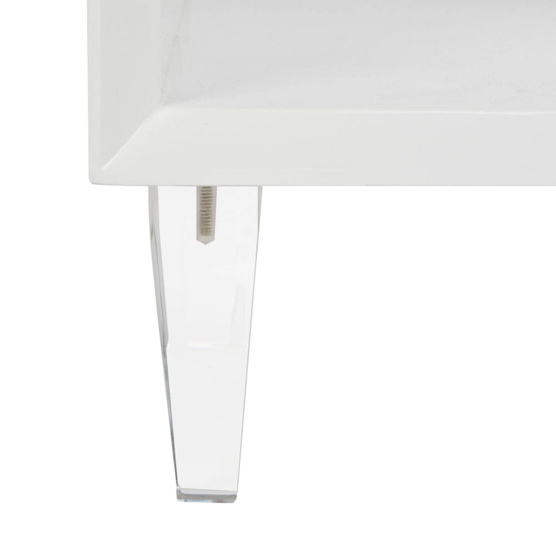 SAFAVIEH Couture Myrthe Eglomise Side Table- White - 24 W x 18 L x 25 H - 24Wx18Dx25H
