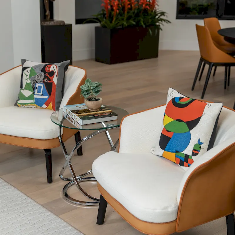 Galaxy Tempered Glass Round End Table - Modern Sculptural Design