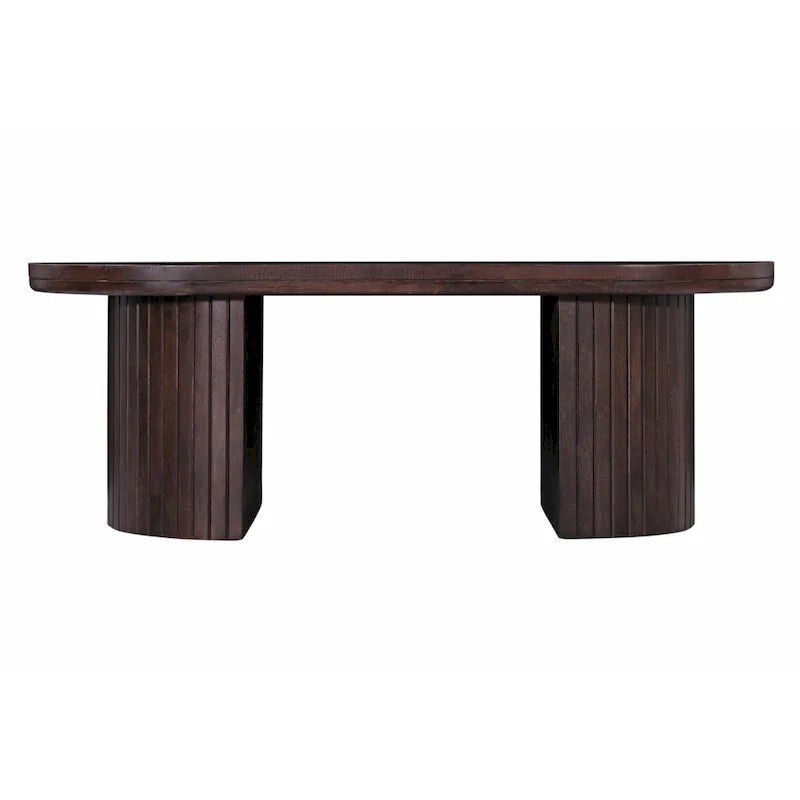 Geneva 51 in. Brown Wood Oval Coffee Table