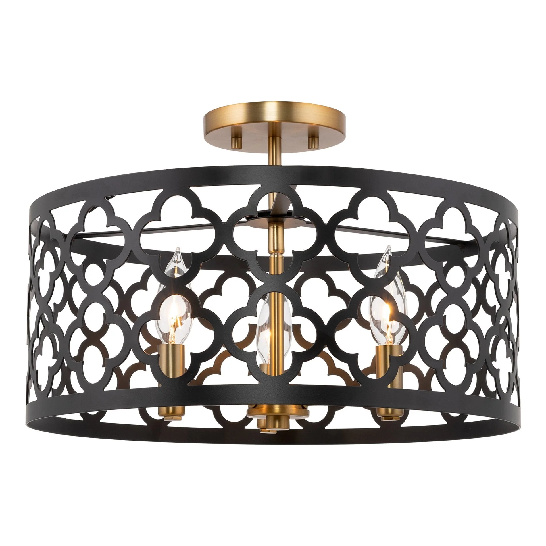 Sutton 16 3-Light Modern Semi-Flush Mount Ceiling Light