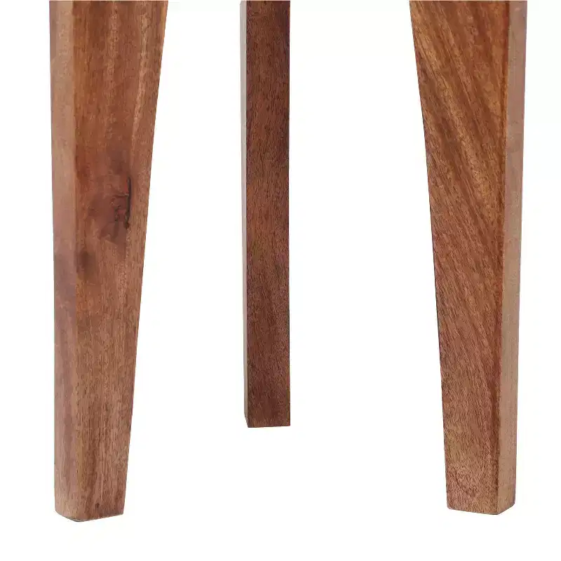 3-Legged Mango Wood Round End Table, Walnut