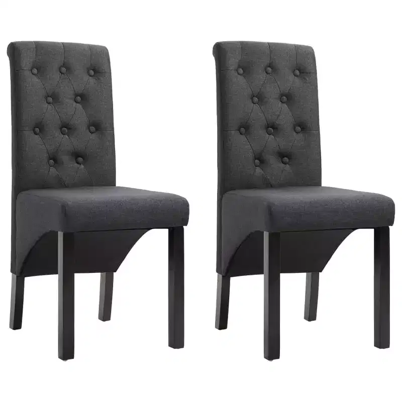 CLIHOME Modern style dining chair, solid wood leg soft cushion fabric kitchen chair(Set of 2)