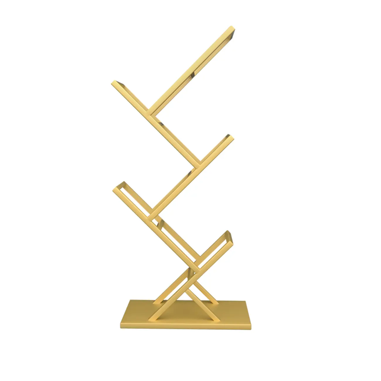 73H Black Metal Geometric Open Cube Bookcase